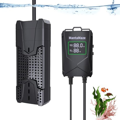 Submersible Aquarium Heater,300W/500W/800W/1000W Fish Tank Heater | 20-300 Gal Aquarium Heater for Fresh & Saltwater, Intelligent Leaving Water Automatica Stop Heating, Overheating Protection