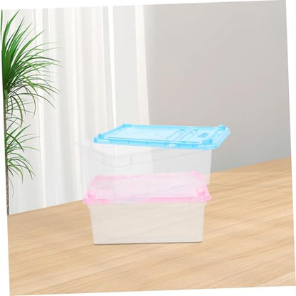 2Pcs Transparent Reptile Feeding Box Lightweight Habitat for and Lizards Breathable Design with Ventilation for Pet Hatching and Outdoor Use