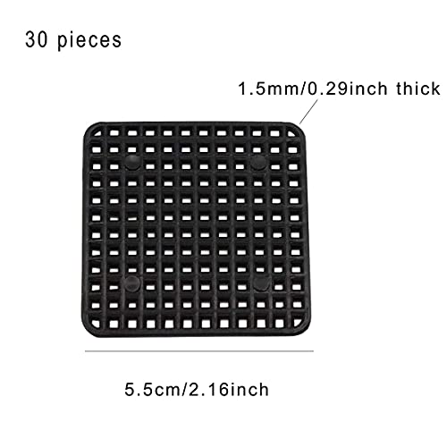 100Pcs Plant Pot Mesh Pads for Drainage Holes Round Square 3 Sizes Reusable | 50pcs 1.8in, 30pcs 2.16in, 20pcs 2.9in. Breathable, durable. Stop soil loss. For bonsai, pots.