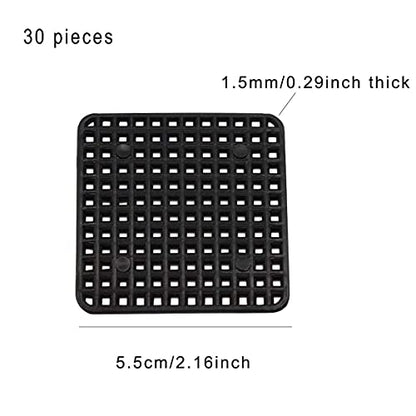 100Pcs Plant Pot Mesh Pads for Drainage Holes Round Square 3 Sizes Reusable | 50pcs 1.8in, 30pcs 2.16in, 20pcs 2.9in. Breathable, durable. Stop soil loss. For bonsai, pots.