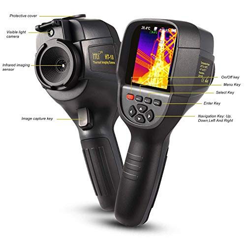 220 x 160 IR Resolution HTI Thermal Imager, Handheld 35200 Pixels Thermal Imaging Camera with 3.2" Color Display Screen(Battery Included) - size: HT-18:220 x 160