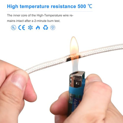 Mica High Temperature Wire, 10Ft 9AWG -60~500 Degrees Celsius, Mica Glass Fiber Heat Resistant Wire Insulated Electrical Flexible Cable for Lamp Boiler Heater, Used in Harsh Environments - size: 10ft, style: 9AWG