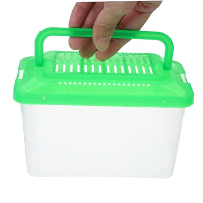 ibasenice Portable and Turtle Feeding Box Transparent Reptile Habitat for Small Pets Lightweight Handheld Aquarium for Hamsters and Tortoises Versatile Animal Transport Container