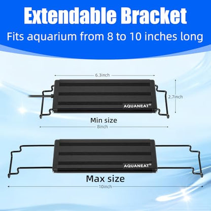 AQUANEAT LED Aquarium Light Full Spectrum for 8 Inch to 10 Inch Fish Tank Light Fresh Water - size: 8"-10"