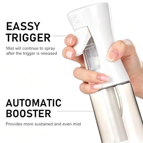 3 Pack Spray Bottles, 2-Pack Continuous Spray Bottles,Fine Water Mist Spray Bottles for Hair 6.8 OZ (200 ML) and 1oz 30ml Travel Spray Bottle Mister for Cleaning,Hairstyling,Plants,Barbers,White Black - color: White Black