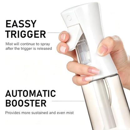 3 Pack Spray Bottles, 2-Pack Continuous Spray Bottles,Fine Water Mist Spray Bottles for Hair 6.8 OZ (200 ML) and 1oz 30ml Travel Spray Bottle Mister for Cleaning,Hairstyling,Plants,Barbers,White Black - color: White Black
