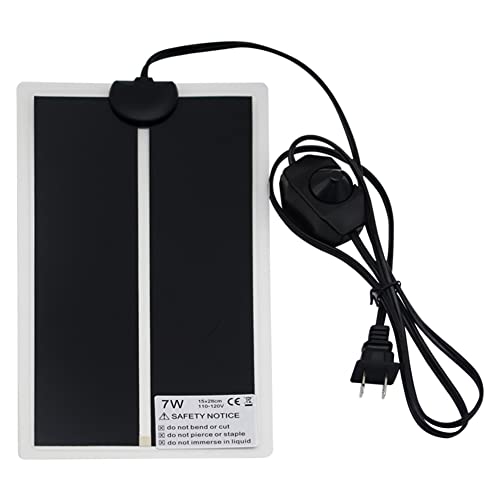 Reptile Heating Pad Under Tank Heater 7W/14W Waterproof Heat Mat | with Temperature Adjustment for Snake Gecko Leopard Gecko Turtle Tortoise Bearded Dragon Lizard Frog Terrarium Vivarium (7W) - size: 7W