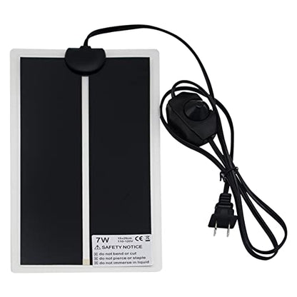 Reptile Heating Pad Under Tank Heater 7W/14W Waterproof Heat Mat | with Temperature Adjustment for Snake Gecko Leopard Gecko Turtle Tortoise Bearded Dragon Lizard Frog Terrarium Vivarium (7W) - size: 7W