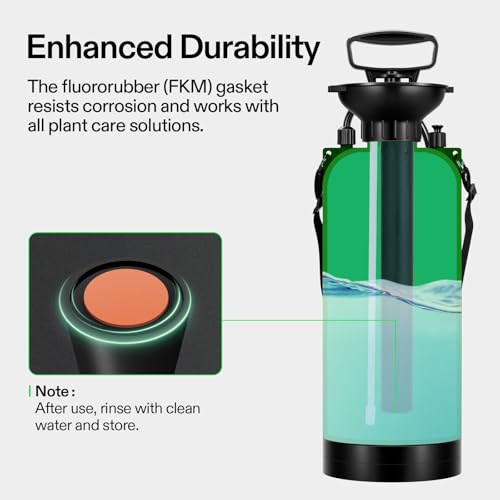 VIVOSUN 2-Gallon Pump Pressure Sprayer | Lawn & Garden Water Sprayer with Adjustable Shoulder Strap, for Spraying Plants, Garden Watering and Household Cleaning - color: Green, size: 2.1 Gallons