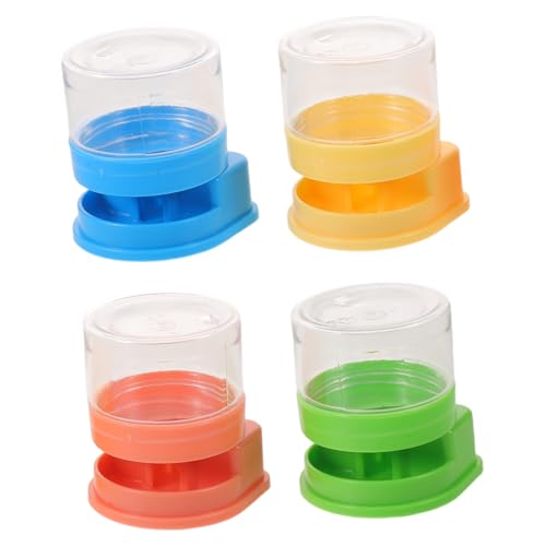Kisangel 4pcs Small Reptile Water Fountain Automatic Plastic Water Dish for Tortoise Lizard Snake and Frog Terrarium Bowls Pet Feeder