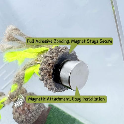 Jumping Spider Hide, Magnetic Climbing Rope Bridge, Handmade Real Acorn Hideaway Cave, Spider Platform, Decorative Accessory for Small Reptile Enclosures (Style 1) - style: Style 1