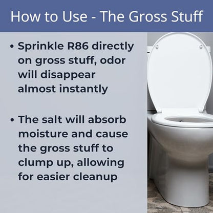 R86 Industrial All-Out Odor Eliminator, Removes Dead Animal Odor, Skunk Odor, Urine, Poop, Musty Basement & More – Natural Formula, Use Wet or Dry, Biodegradable