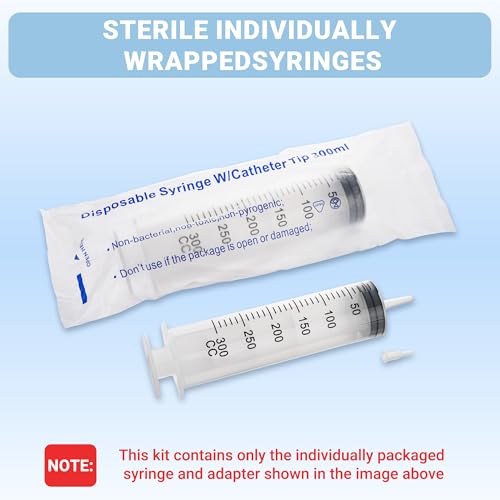 300ml Large Syringe, 5-pack Plastic Syringes for Liquid with Tip Adapter | 300cc Large syringe for thick liquids & Scientific Labs, Oil Transfer, Plant Watering & Refilling, Glue, Individual Sealed - style: 300 ML
