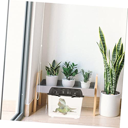 Yardwe Acrylic Portable Reptile Breeding Box Handle PET Display Container for Snakes Frogs and Spiders for Reptile Habitat and Convenient Transport