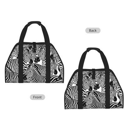 AMRANDOM Firewood Carrier, Zebra Black And White Heavy Duty Log Carrier for Firewood, Wood Carrier with Handles - color: Color1022