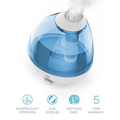 Pure Enrichment MistAire XL Ultrasonic Cool Mist Humidifier - All Day Operation for Large Rooms, 1 Gallon Tank, Variable Mist Control, Automatic Shut-Off, Whisper Quiet, and Optional Night Light - size: MistAire XL (Extra Large)