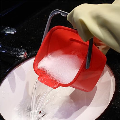 Lallisa 12 Pcs 3 Quart Cleaning Bucket Small Sanitizing Square Bucket Detergent Pail for Home Office Commercial Restaurant Kitchen Bathroom School (Red) - color: Red