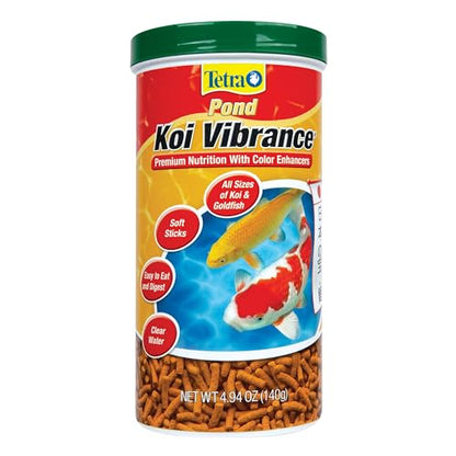 Tetra Pond Koi Vibrance | Daily Diet for Koi Fish and Ornamental Goldfish, Feed When Water is Above 50 Degrees, Highly Digestible, Clean & Clear Water - size: 4.94 Ounce (Pack of 1)
