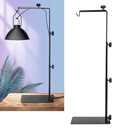 Reptile Heat Lamp Holder Adjustable Heavy Duty Terrarium Light Stand for Lizards Turtles Snakes Iron 9.1x16.1in to 15.7x37.4in Floor over Crawlers