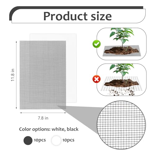 20PCS Plastic Mesh, Sturdy Plastic Grid, Non-Slip Mesh for Plant Pots, Prevent Soil Loss, DIY Drainage Net, Suitable for Screen Window, Vent, Cage, Filter, Garden