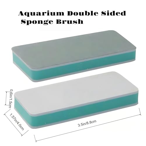 Aquarium Cleaning Kit with Turkey Baster, 4 Double Sided Sponge Brushes, Extension Tube for Fish Tank Maintenance, Glass Algae Cleaning