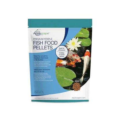 Aquascape Premium Staple Fish Food Pellets for Small to Medium Pond Fish, Medium Pellet, 2.2 Pounds | 98868 - size: 2.2 Pound (Pack of 1), style: Medium Pellet