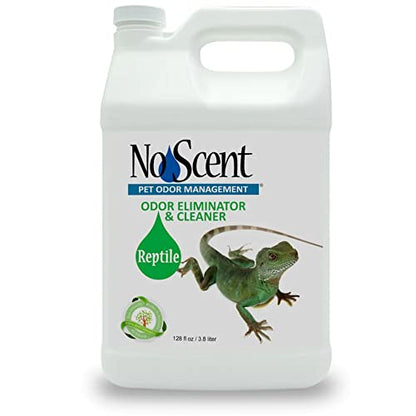 No Scent Reptile Tank Cleaner Spray & Pet Odor Management for Bearded Dragon, Turtle, Lizard Terrarium Freshener (128 Fl Oz/Gallon) - size: 128 Fl Oz (Pack of 1)
