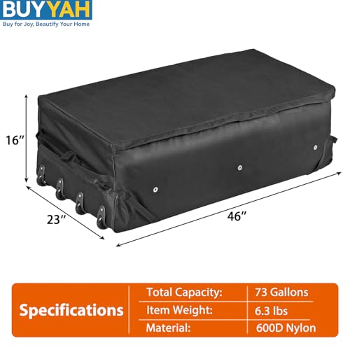 2 Pack Waterproof Rolling Hay Bale Bag | 4 Heavy Duty Wheels Hay Bale Storage Bag, Breathable Rolling Bale Bag for Storage and Transport