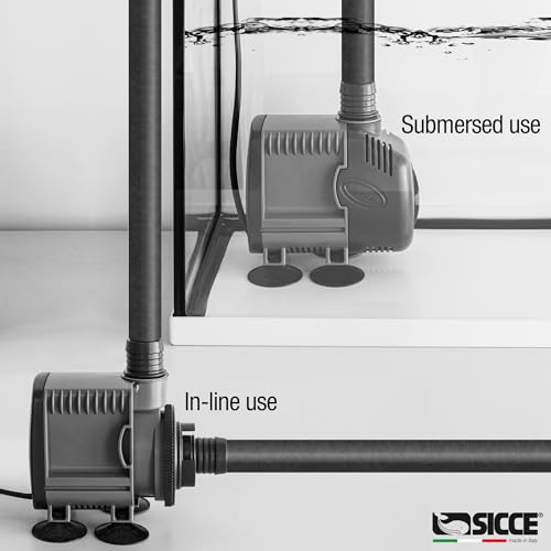 SICCE Syncra Silent 3.5 Multifunction 687 GPH Submersible Water Pump | Italian Made 68W Ultra Quiet Durable Aquarium Fish Tank, Fountain, Pond, Hydroponics, Terrarium Black | Freshwater & Saltwater - size: Syncra Silent 3.5