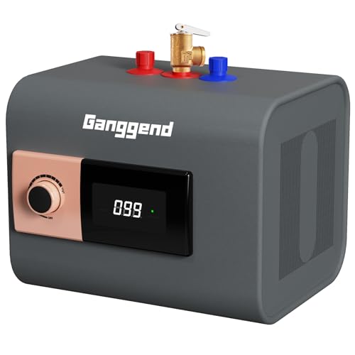 2.5 Gallon Electric Water Heater, 1500W 110V Mini Tank Under Sink Instant Hot Water Heater with Pressure Release Valve, Digital Display for Kitchen, RV, Laundry,Food Truck, Gray - color: Gray