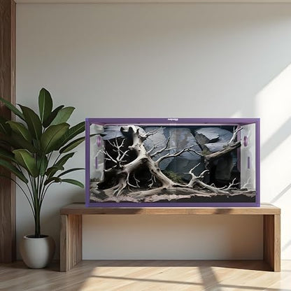 120 Gallon Reptile Tank for Bearded Dragon, Snake, Adult Reptile | Optimal Ventilation & Light Penetration by Rust Proof Mesh Top, Easy Assembly within 6 Steps with Clear Instruction - color: Royal Purple, size: 120 Gallon