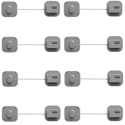 Refrigerator Lock, Combination Lock for Refrigerator Cabinets, Drawers(Grey-8Pack) - color: Grey-8Pack