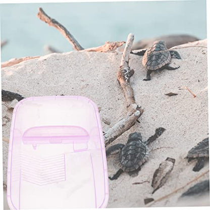 Generic 2pcs Turtle Feeding Box Terrarium Reptile Turtle Tank Reptile Habitat with Platform Pond Betta Fish Tank Water Bowl Hermit Crab Habitat Aquarium Sponge s Plastic