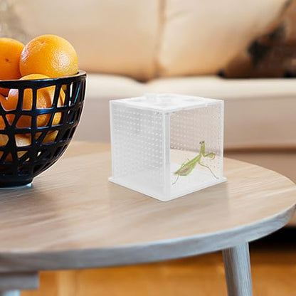 DECHOUS Reptile Feeding Box and Breeding Habitat Container Acrylic Pet Enclosure Suitable for Mantises, Stick Insects, Spiders, and Small Reptiles