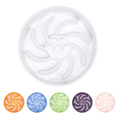 Ceramic Slow Feeder Dog Bowl, 3 Cup Dog Food or 25oz Water, Slow Eating Bowl for Middle Breed, Maze Puzzle Feeder for Fast Eaters, Anti-Choking Stop Bloat, Non-Slip BPA Free (White) - color: White