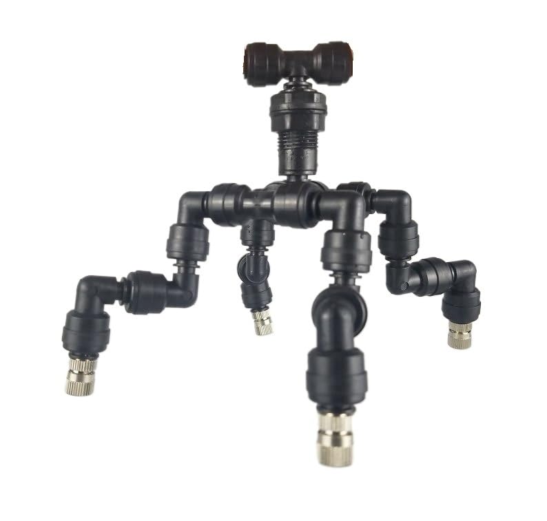 360 Adjustable Reptiles Fogger Mist Sprinkler for Rainforest Tank Aquarium Aquatic Pet(4 nozzles Black) - color: 4 nozzles black