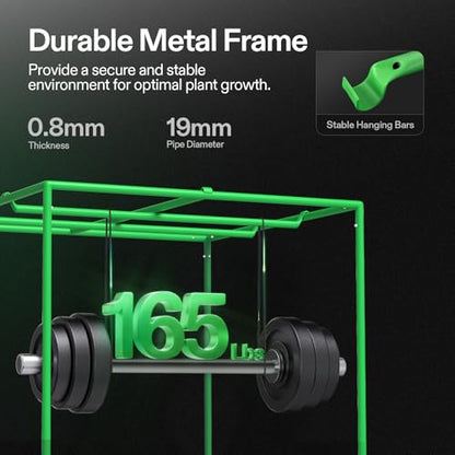VIVOSUN S558 5x5 Grow Tent 60"x60"x80" High Reflective Mylar Tent | Wide Observation Window & Removable Floor Tray, 100% Reflective Mylar Interior, Sturdy Steel Frame for Plant Grow Setup - size: 60"x60"x80"