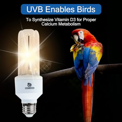 UVA UVB Light Bulb for Birds 2.4 UVB 20W Compact Flourescent Lamp for All Kinds Captive Birds