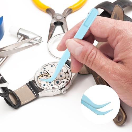 Plastic Tweezers 20 PCS,Plastic Tweezers for Crafts for Kids Crafts & Jewelry Making, DIY Beadwork, Sticker Application, Reptile Feeding, Baking Decor,Blue,4.5 Inch