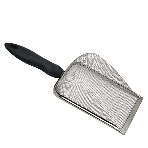 Reptile Sand Shovel Stainless Steel Fine Mesh Sand Substrate Scoop for Litter Cleaner Scooper for Sand Bedding