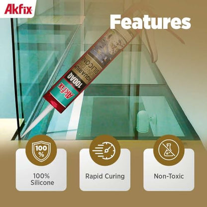 Akfix 100AQ Aquarium Sealant Clear (24x10.1 fl. oz.) – 100% Waterproof, Fish-Safe, High-Speed Curing and Strong Adhesion, Non-Toxic Glass Adhesive for Aquarium Repair | Clear, 24 Pack - color: Clear, size: 24 Pack