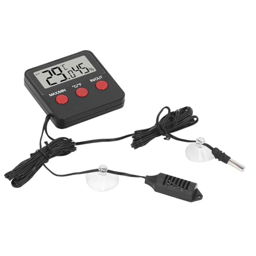 Generic Digital Hygrometer Thermometer with 2 External Probes for Incubator Aquarium Reptile Tank Indoor Outdoor Temperature Humidity Monitor