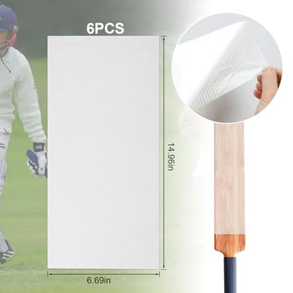 6 Pack Cricket Bat Protection Sheet, Transparent Cricket Bat Tape | High Viscosity Fiberglass Anti Scuff Sheet Tape Clear Face Cover for Cricket Bat Care