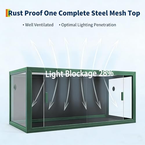 120 Gallon Bearded Dragon Tank, 4x2x2 ft Large Reptile Terrarium, Front Opening Glass Enclosure for Snake, Lizard, Chameleon, Large Reptile Cage with Screen Ventilation Top & Bioactive Habitat Ready - color: Green