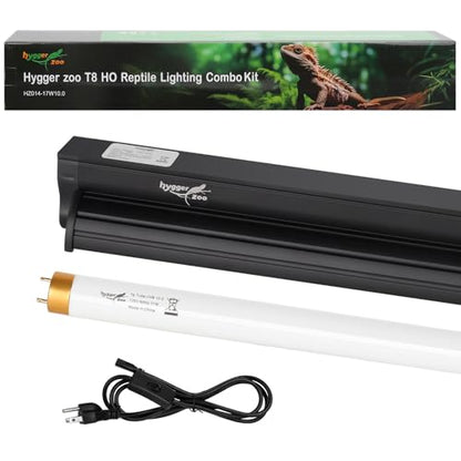 T8 10.0 UVB Reptile Light Fixture UVB Bulb Lighting Combo Kit, HO 17W UVB Light for Reptiles Terrarium Hood with Reptile UVB Light Bar UVB Tube Light Lamp Desert for Bearded Dragon Turtle Tank, 24Inch - size: T8-24Inch