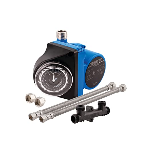 Watts Hot Water Recirculation System with Programmable Timer for Tank Water Heaters, Instant Hot Water, 120V Pump, 10 ft Cord, 2 Adapters, Sensor Valve, Mounting Screws, 2 Supply Lines (0955800) - style: Pump