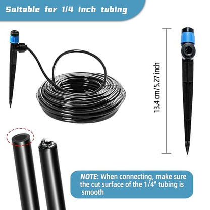10PCS Push-to-Fit Drip Irrigation Emitters for 1/4 inch Irrigation Tubing, Adjustable 360 Degree Vortex Drip Emitters with Stake, Irrigation Dripper Sprinklers for Drip Irrigation System - size: 10PCS Drip Irrigation Vortex Emitters