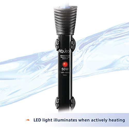 Aqueon Submersible Aquarium Heater, 50 Watts, Up to 20 Gallons - size: 50 Watts, Up to 20 Gallons