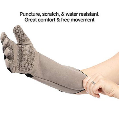 PetFusion Multipurpose Pet Grooming Gloves Great for Trips to Vet and Bathing, Puncture, Scratch & Water Resistant - size: Large