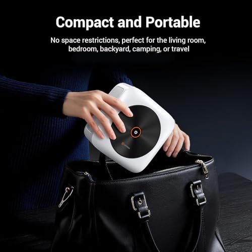 HAPPRUN 1500 ANSI Smart Outdoor Projector, Built-in Apps, 30W Dolby Audio | 4K Decoding,Auto Focus,10K+ Apps,Movie Projector with WiFi Bluetooth,Portable Indoor Proyector Compatible with Phone/TV Stick